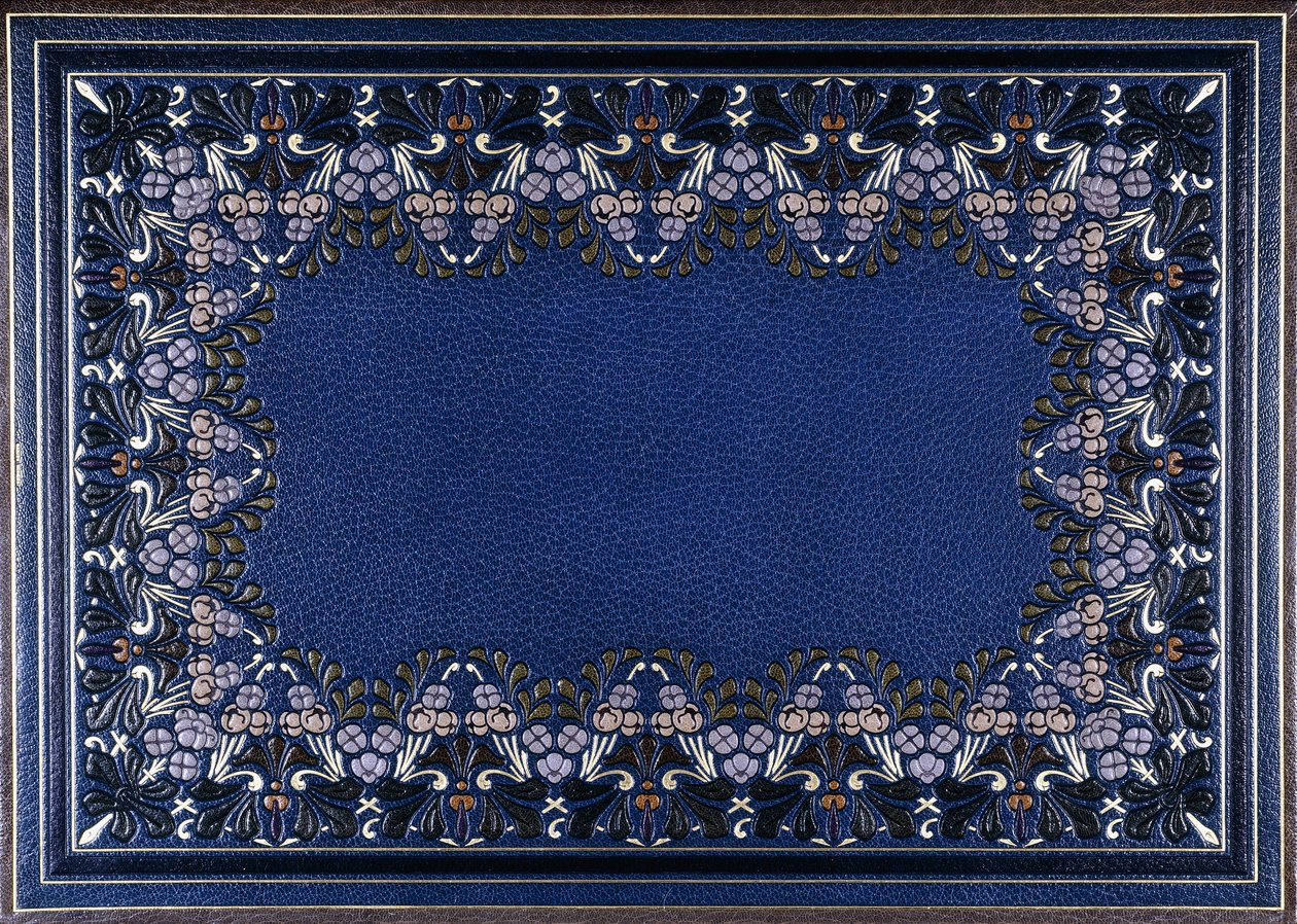Lower book cover with floral design, 1886 by French School
