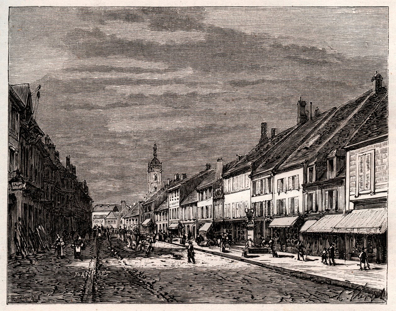 Lure - department of Haute-Saone in the region of Bourgogne-Franche-Comte - engraving in 