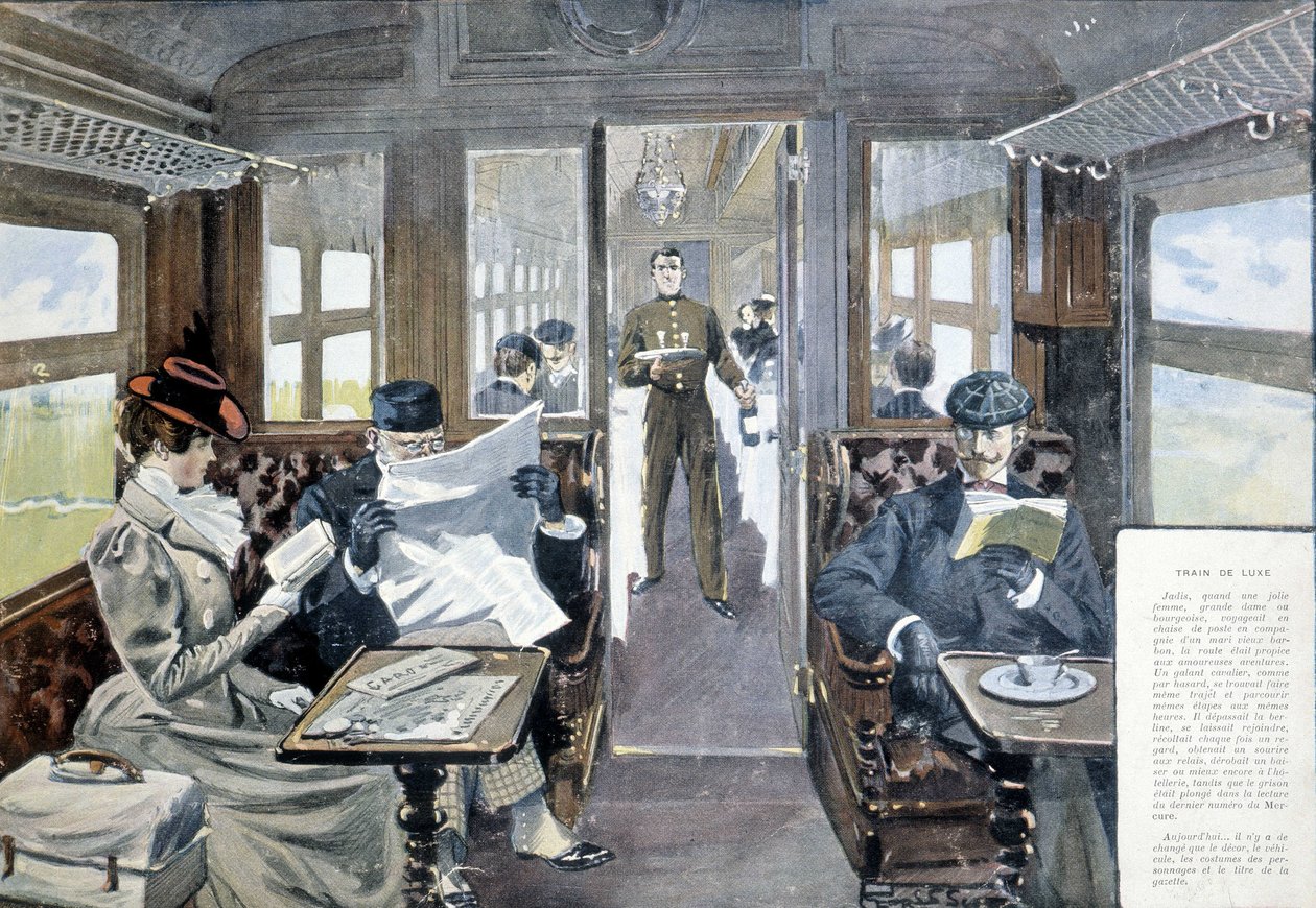 Luxury Train Restaurant Wagon, Late 19th Century by French School
