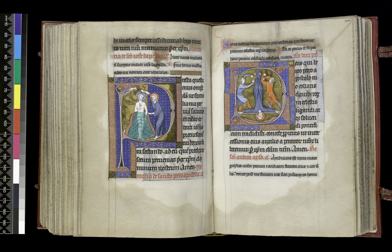 Suffrage to St John the Baptist and Suffrage to St. Peter, from the Psalter and Hours of Isabella of France, Paris, c.1265-70 by French School