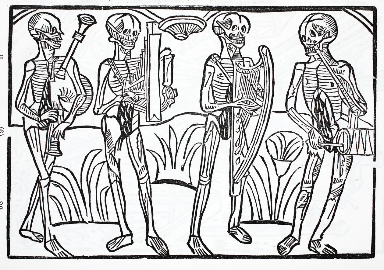 Macabre Dance - Skeletons of Musicians in an Orchestra by French School