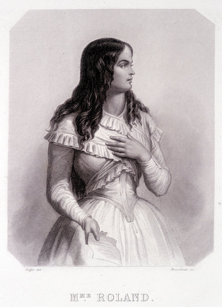 Madame Roland, French Politician - Engraving by French School