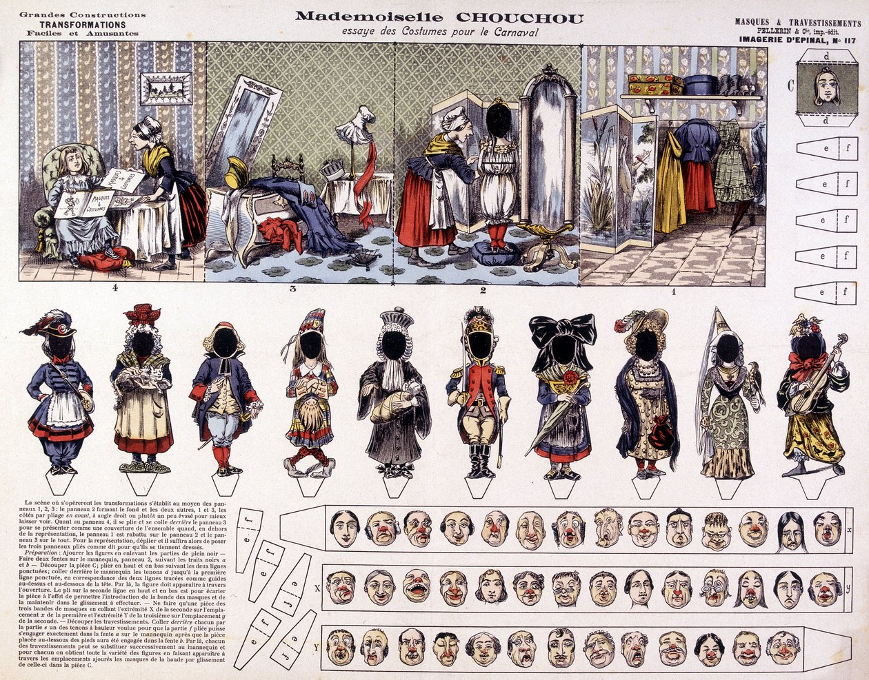 Mademoiselle Chouchou - Try costumes for carnival: transformations. 19th century by French School