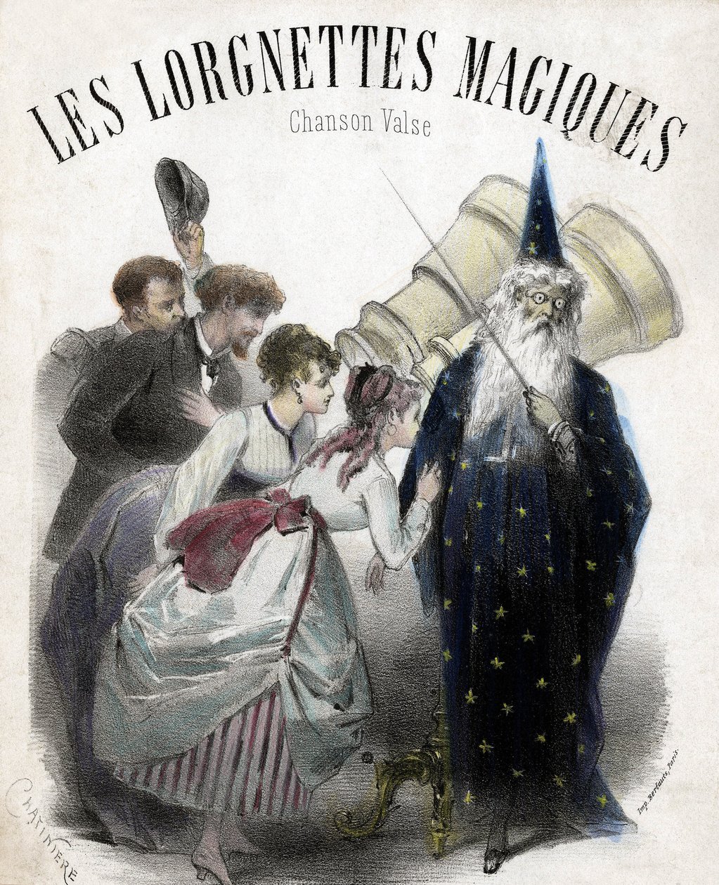 Magic lorgnettes, song for popular waltz. Lithography by French School