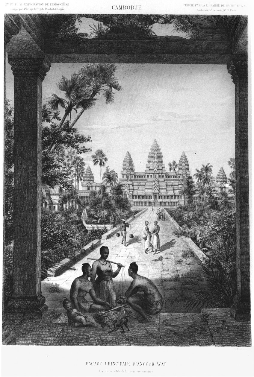 Main Facade of Angkor Wat, Illustration from Atlas du Voyage d