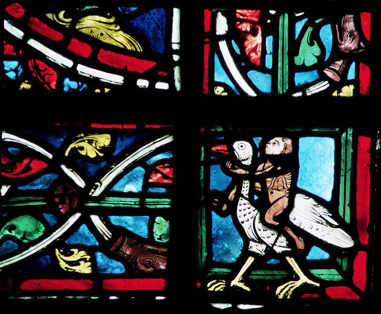 Man riding a bird, 13th century by French School