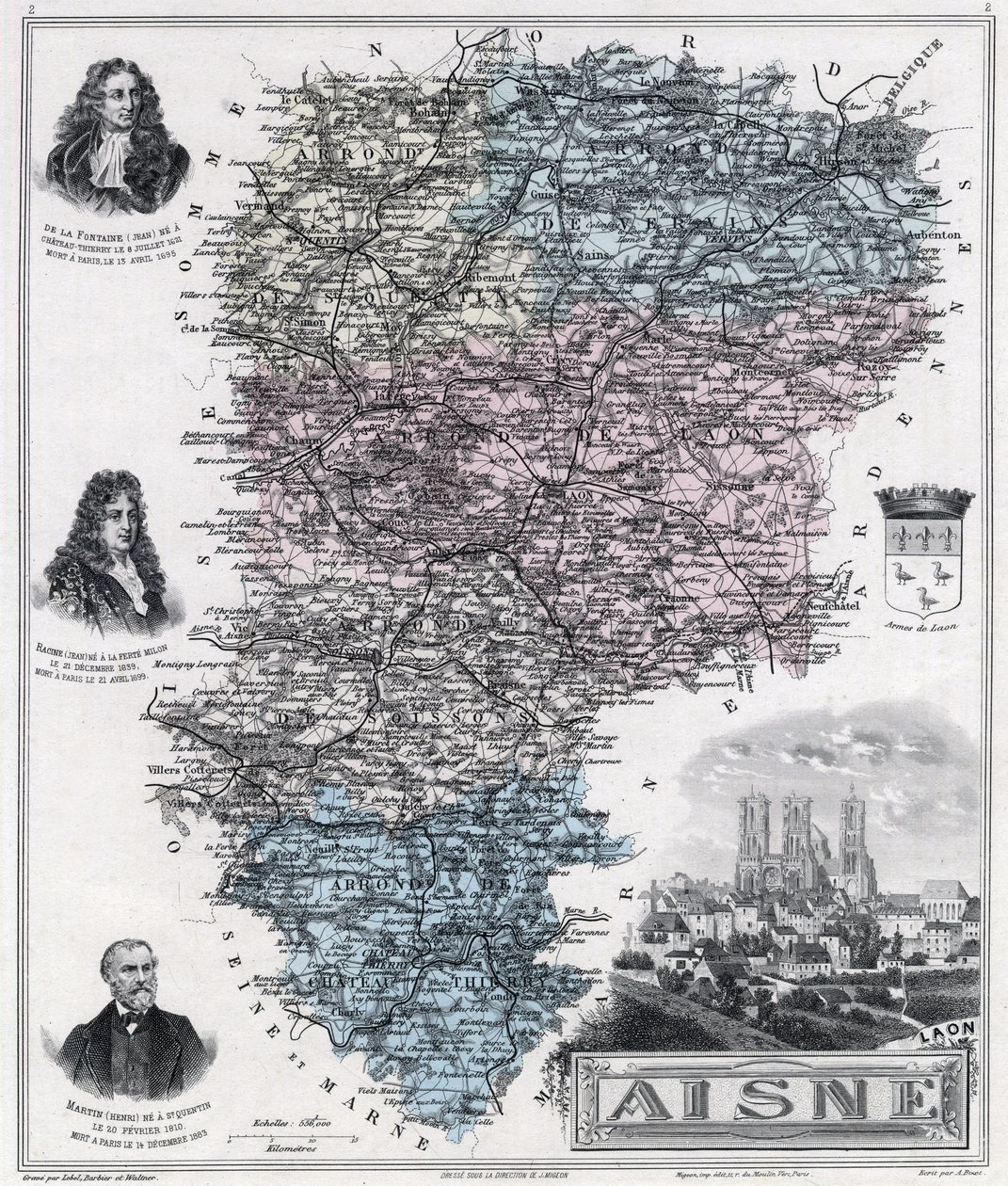 Map of the Department of Aisne by French School