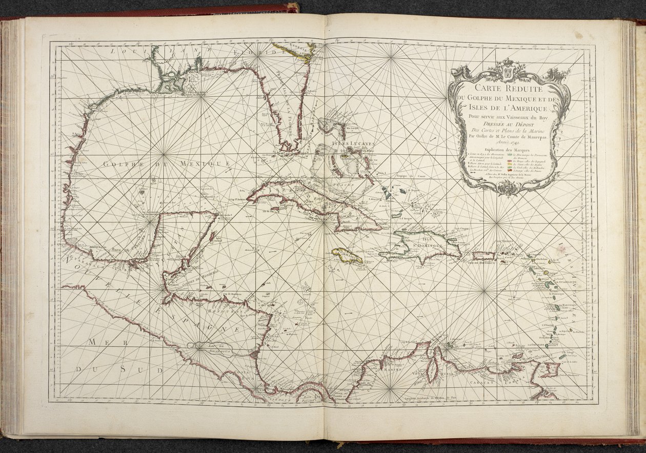 Map showing the Gulf of Mexico, Carte reduite du golphe de Mexique et des isles de l
