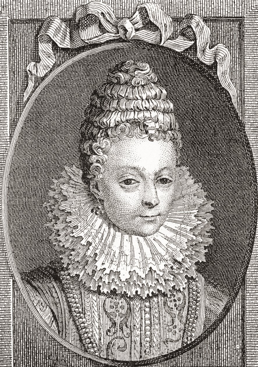 Marie de Médicis, 1575-1642. Queen consort of France, as the second wife of King Henry IV of France. From Les Heures Libres published 1908. by French School
