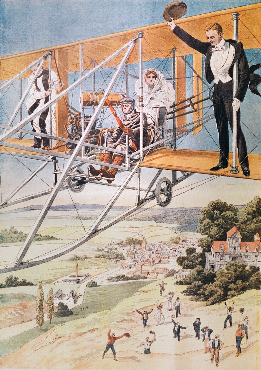 Marriage on an Aeroplane, Illustration from Le Petit Journal by French School