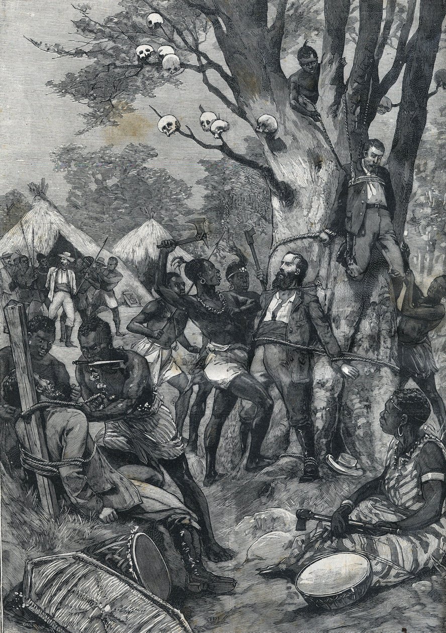 Massacre in Congo: Europeans supplicies by cannibals (in 