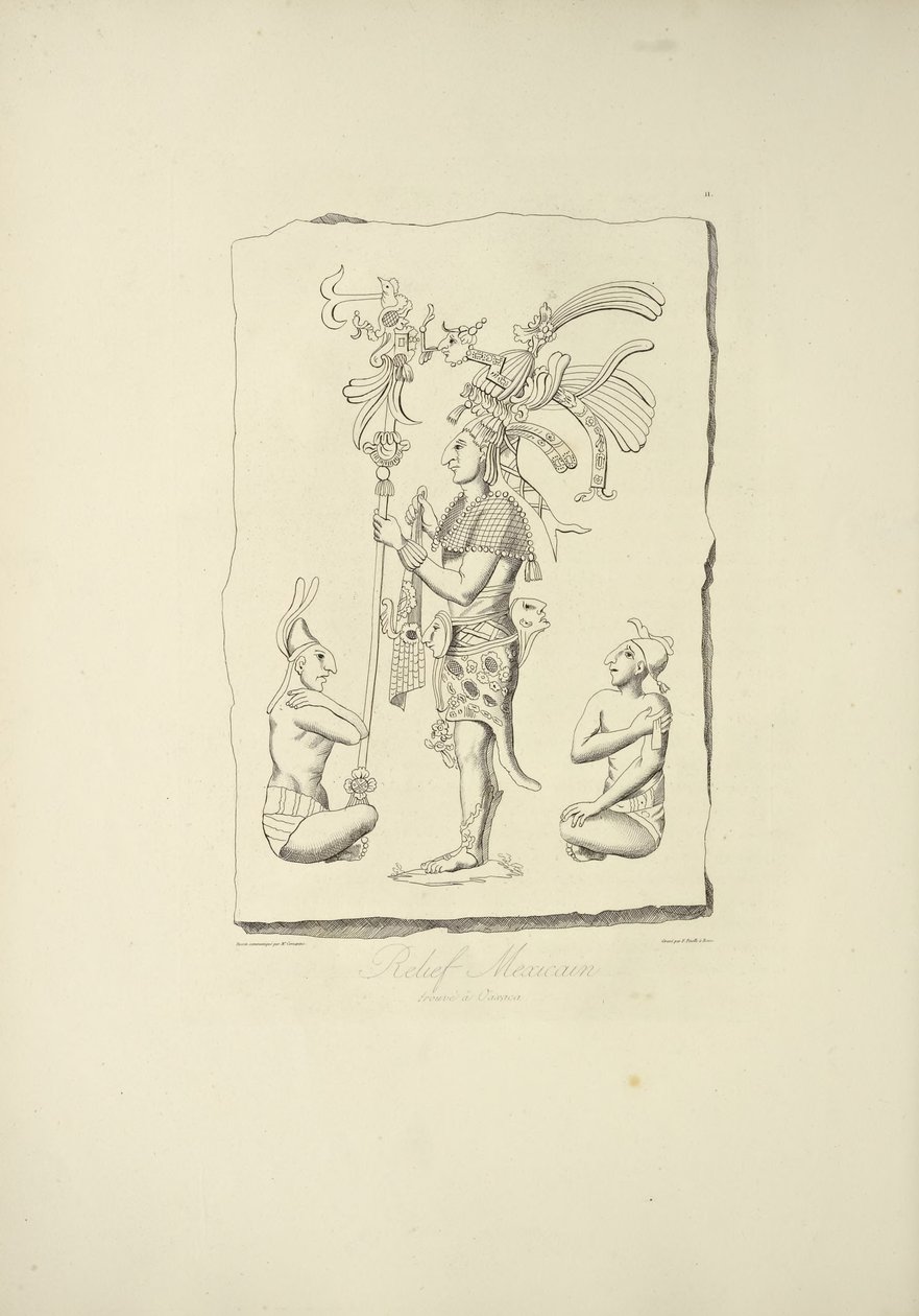 Mexican Relief Found at Oaxaca, illustration from 