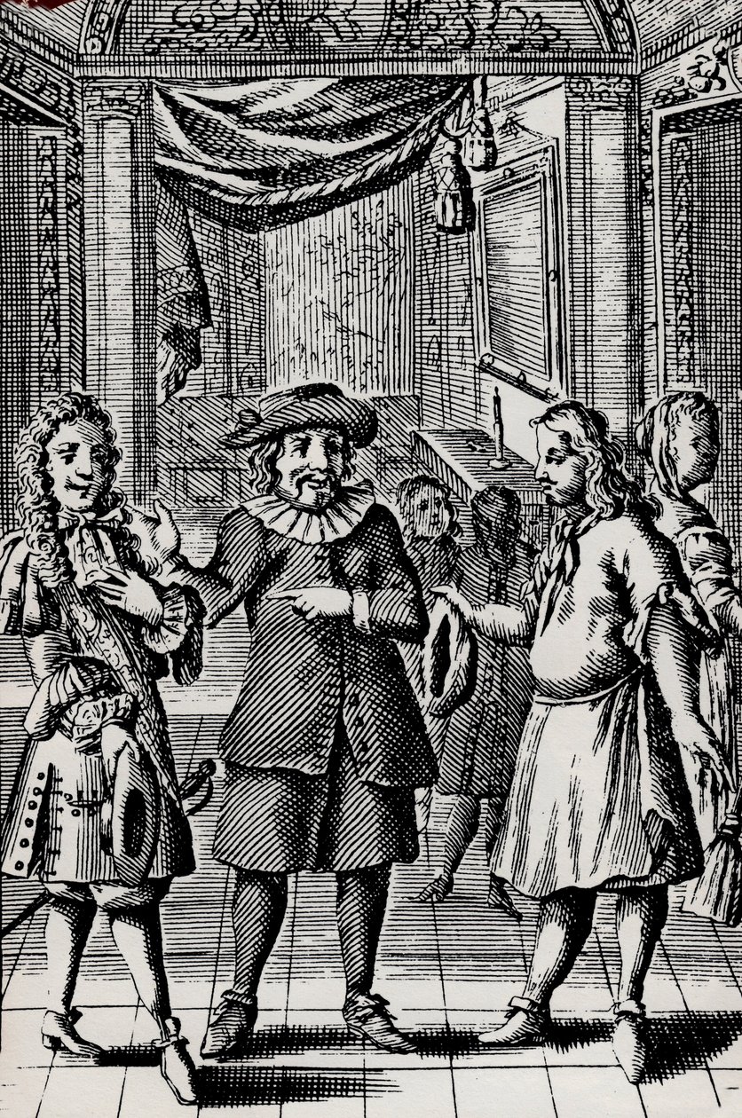 Miser, engraving from Moliere