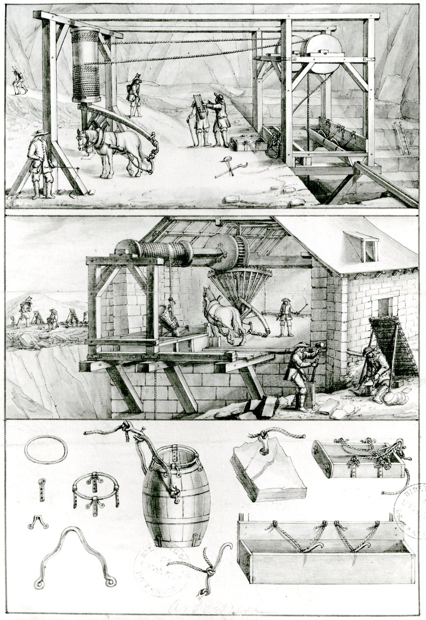 A Slate Quarry by French School