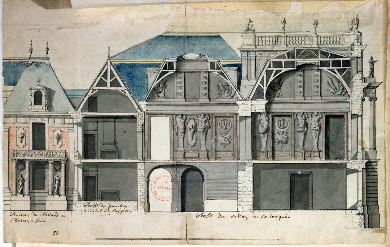 Cross-section of a Wing of the Chateau de Versailles Constructed by Louis Le Vau by French School