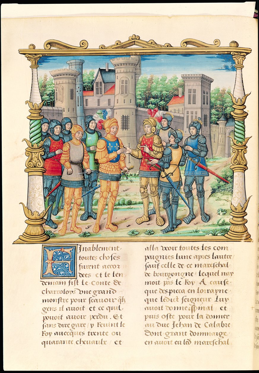 The Treaty of Conflans between Louis XI and Charles the Bold, Duke of Burgundy, from the Memoirs of Philippe of Commines by French School