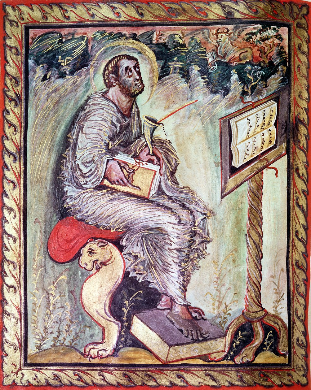 St. Luke, from the Ebbo Gospels, c.816-835 by French School