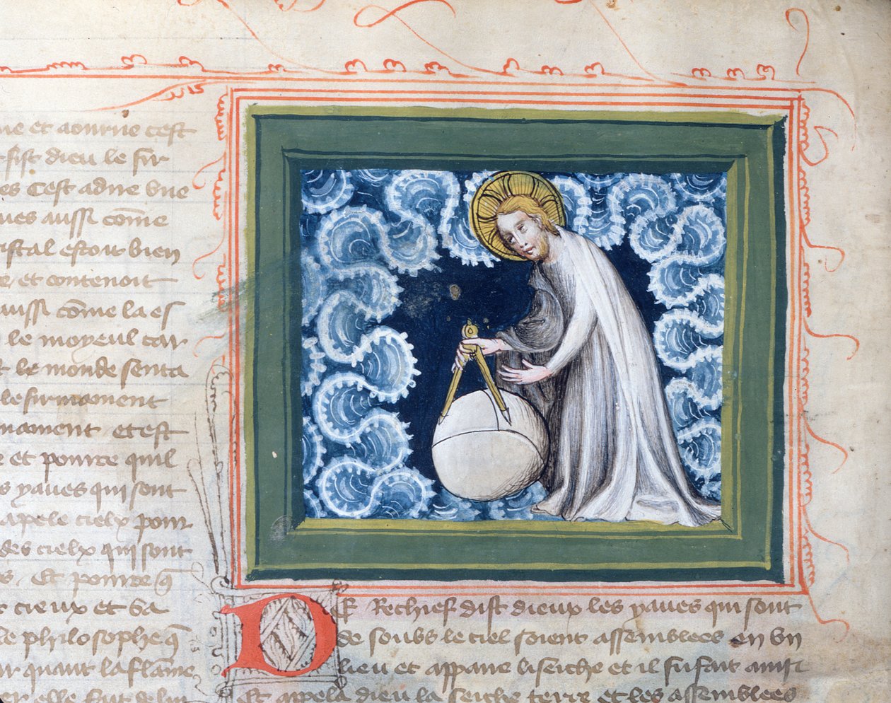 God Creating the World (from the Bible des Grands Augustins, 1494) by French School