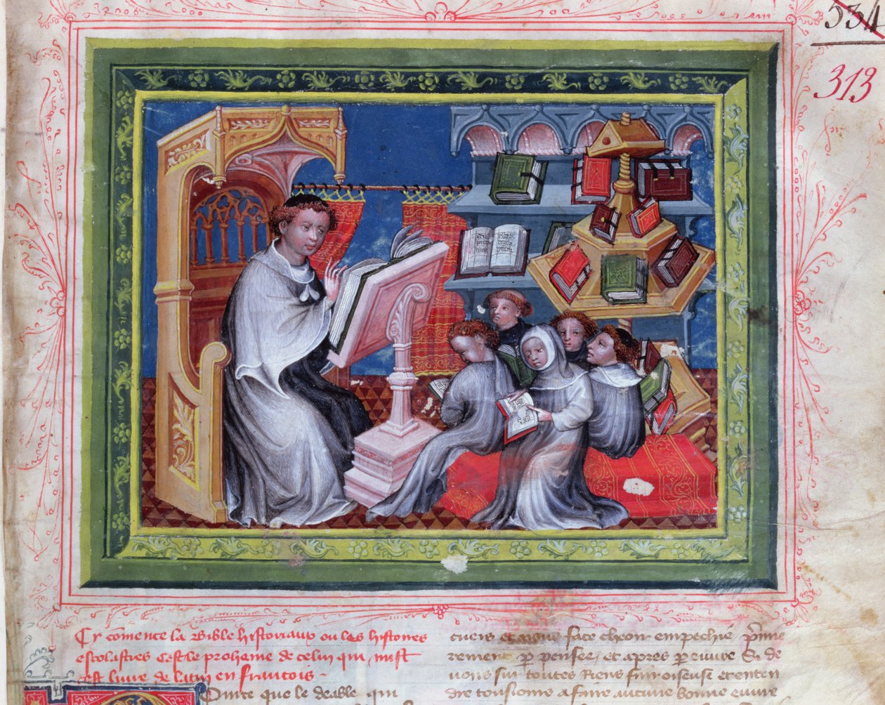 School Scene, from the Bible des Grands Augustins, 1494 by French School