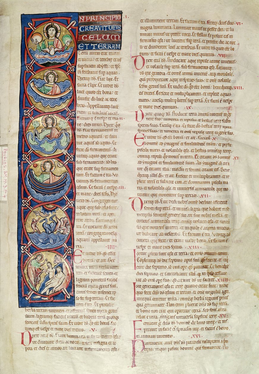 The Six Days of the Creation, from the Bible of St. Sulpicius of Bourges by French School