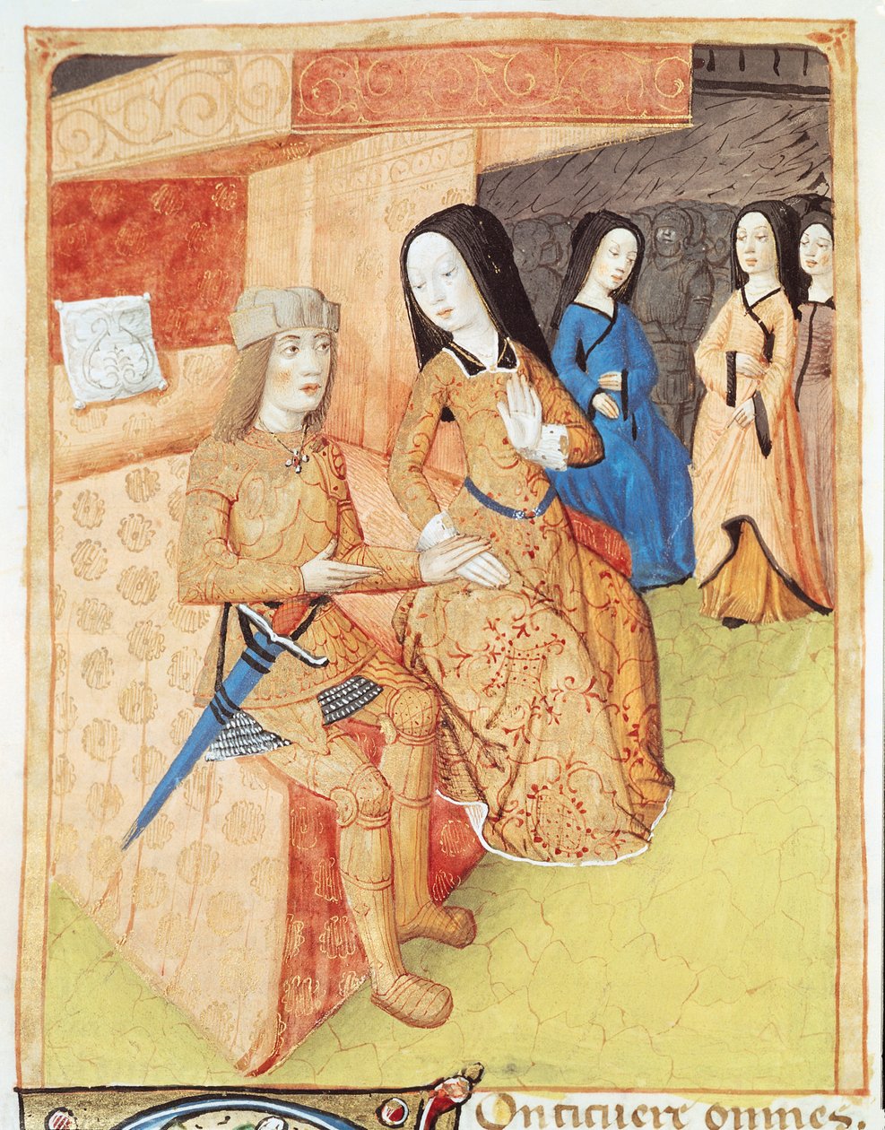 Aeneas and Dido, from the works of Virgil, 1469 by French School