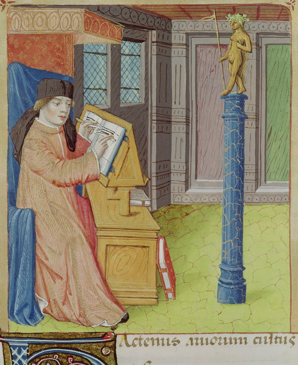 Virgil writing before Artemis, from The Georgics by Virgil with ...