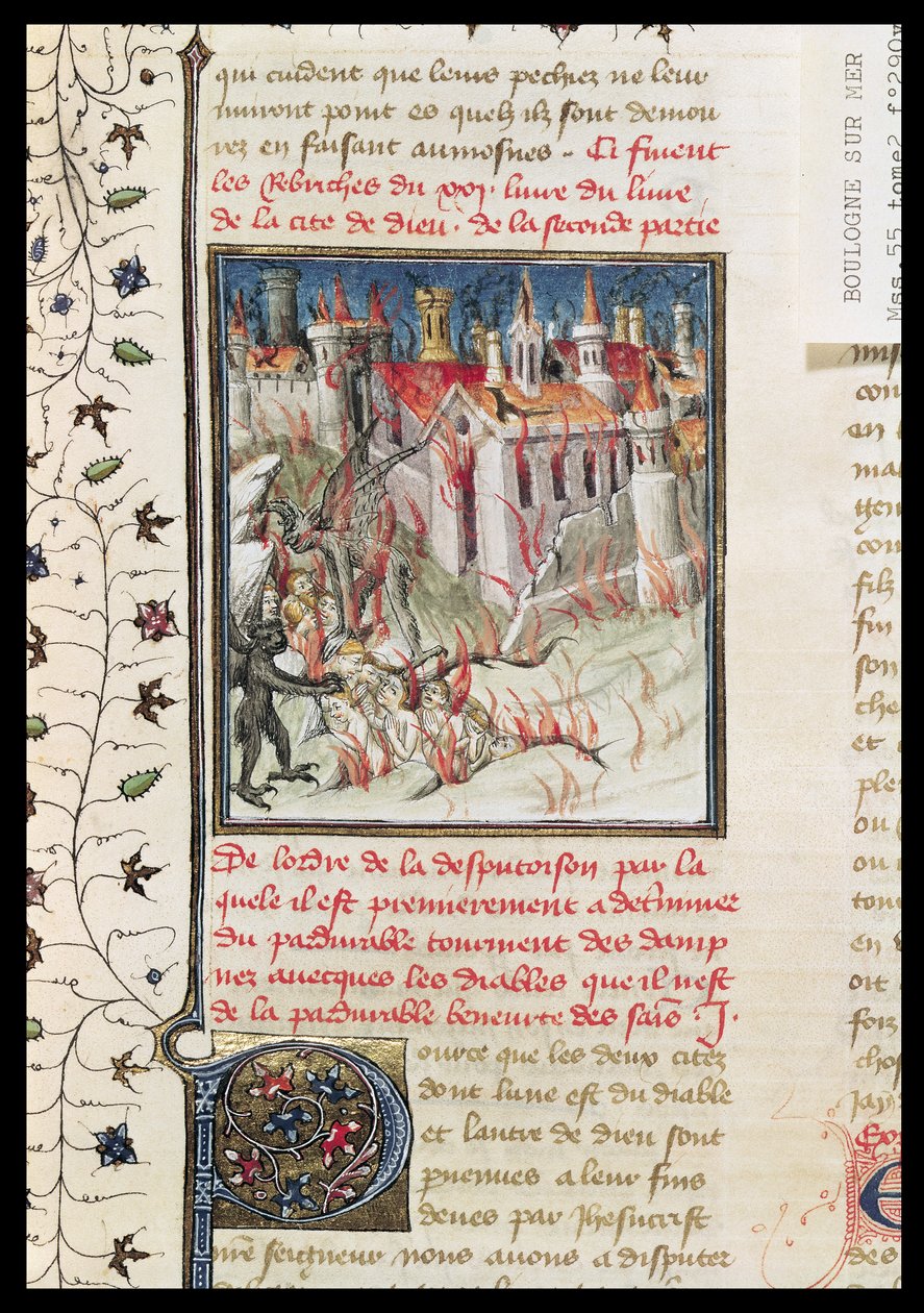 Hell, from De Civitate Dei by St. Augustine of Hippo (354-430) translated by Raoul de Presles, c.1400-50 by French School