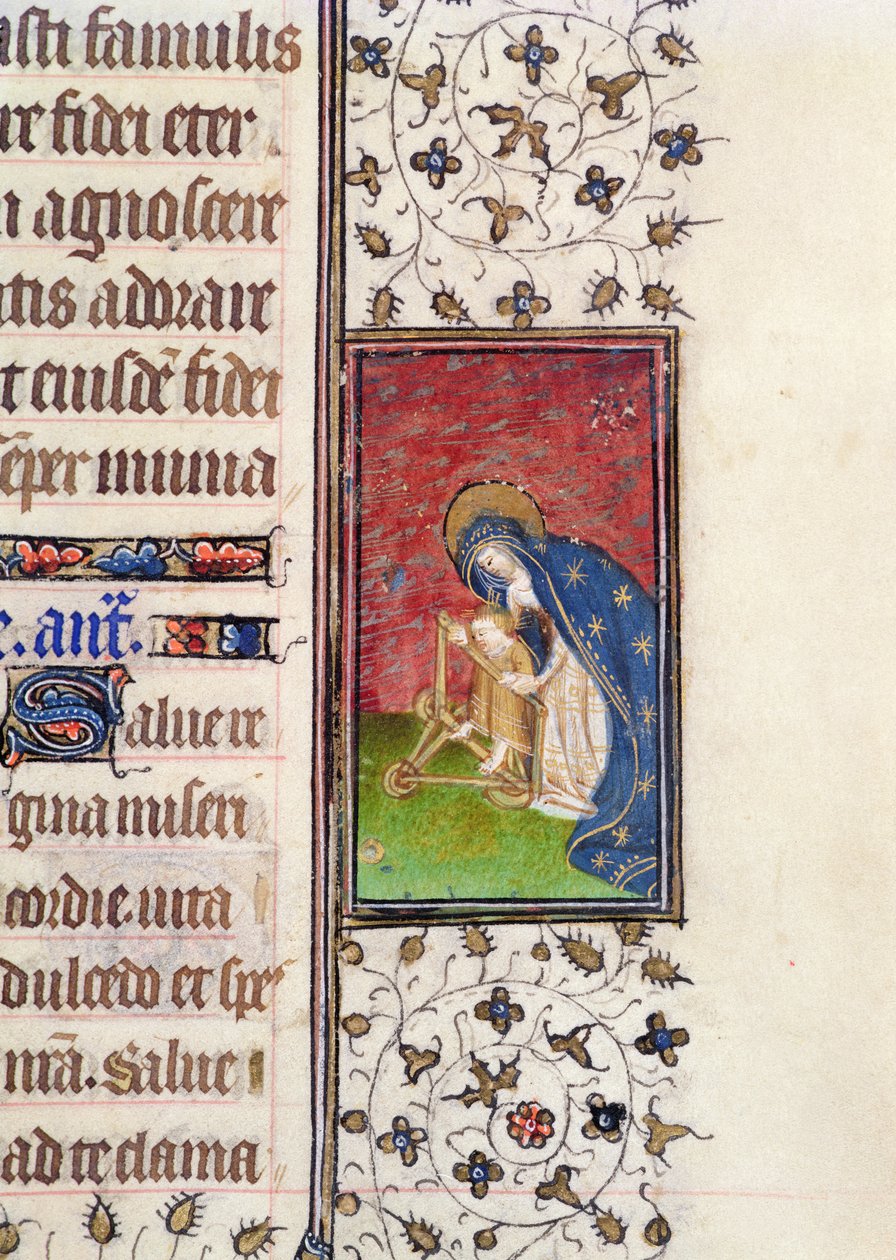 Virgin and Child, detail from a French Book of Hours, c.1445-50 by French School