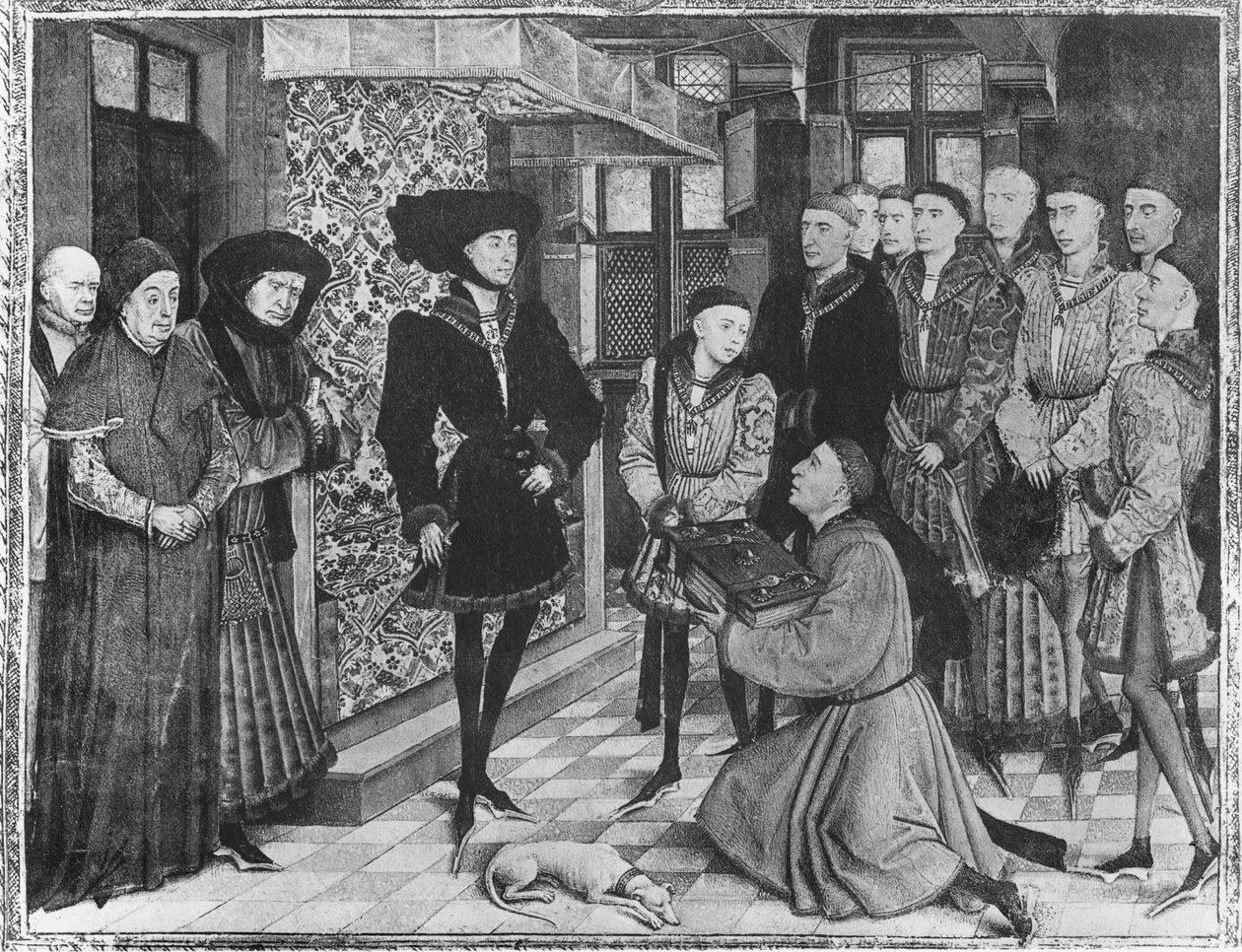 Philip the Good, Duke of Burgundy, Presented with the Translation of the Chronicles by Jean Vauquelin, Charles the Bold as a Child on His Left by French School