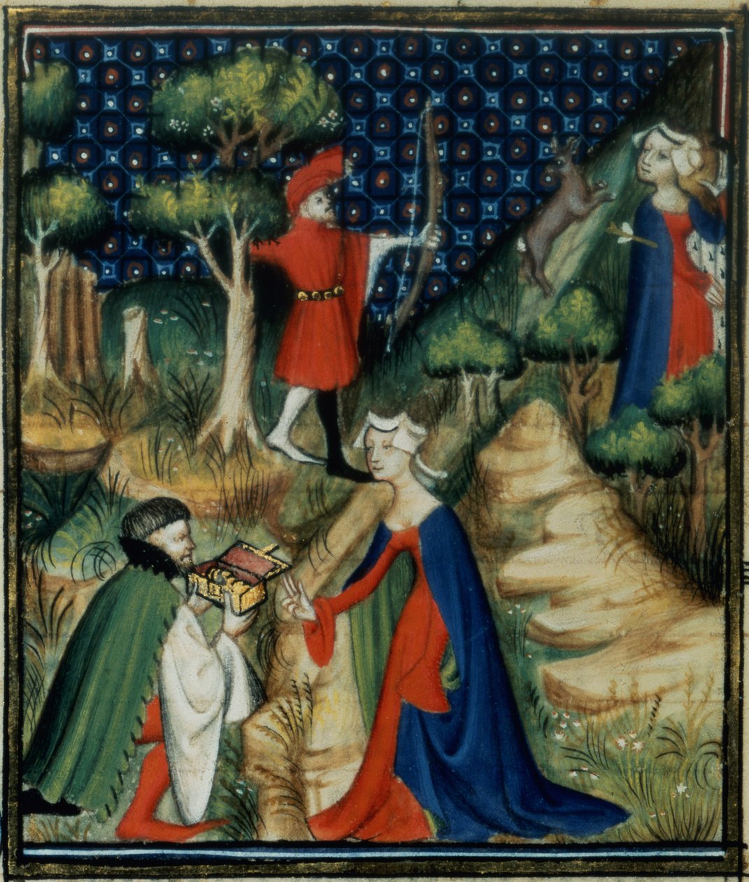 The Story of Procris, from De Claris Mulieribus, from the Works of Giovanni Boccaccio by French School