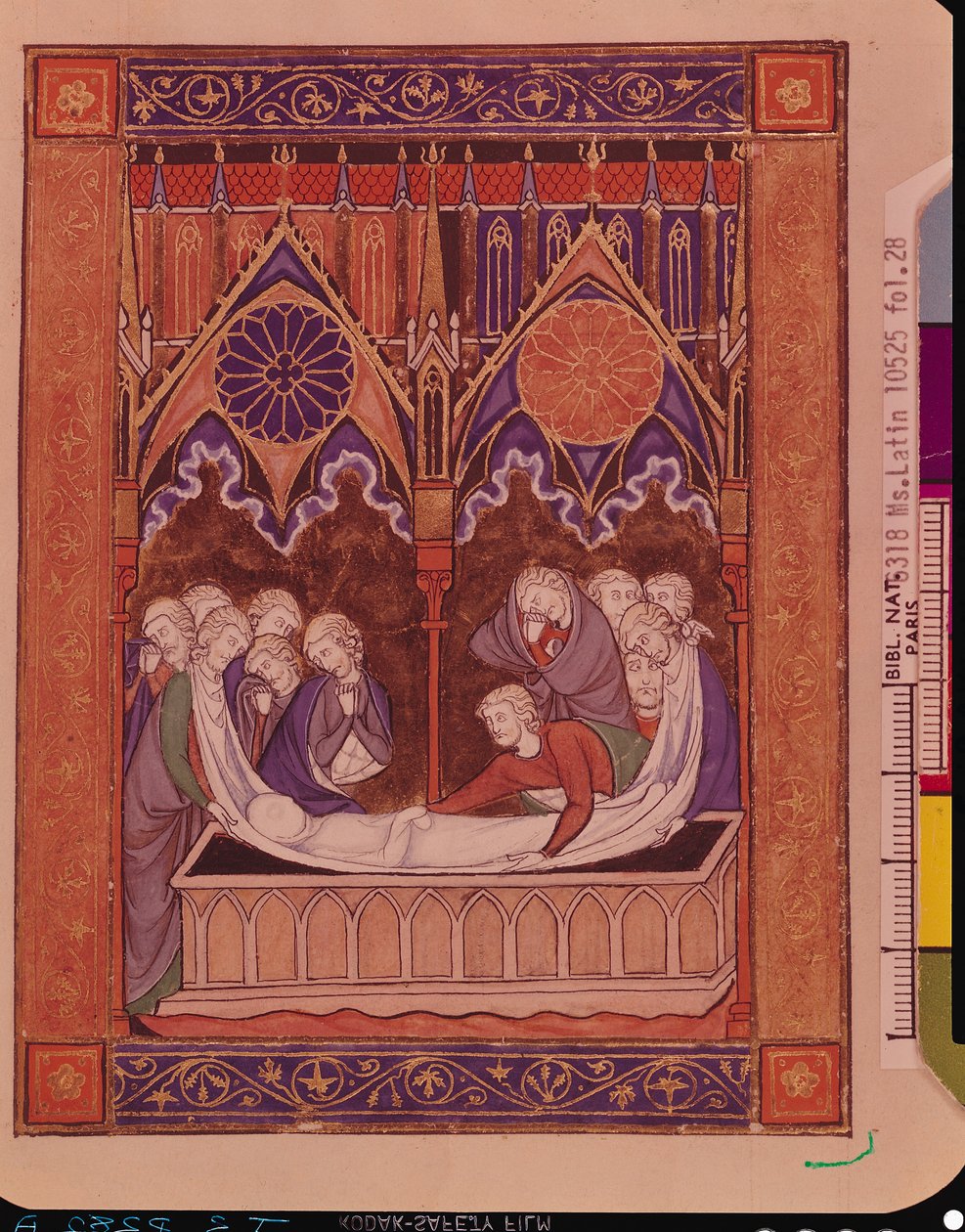 The Burial of Jacob in Canaan, from the Psalter of St. Louis, c.1258-70 by French School