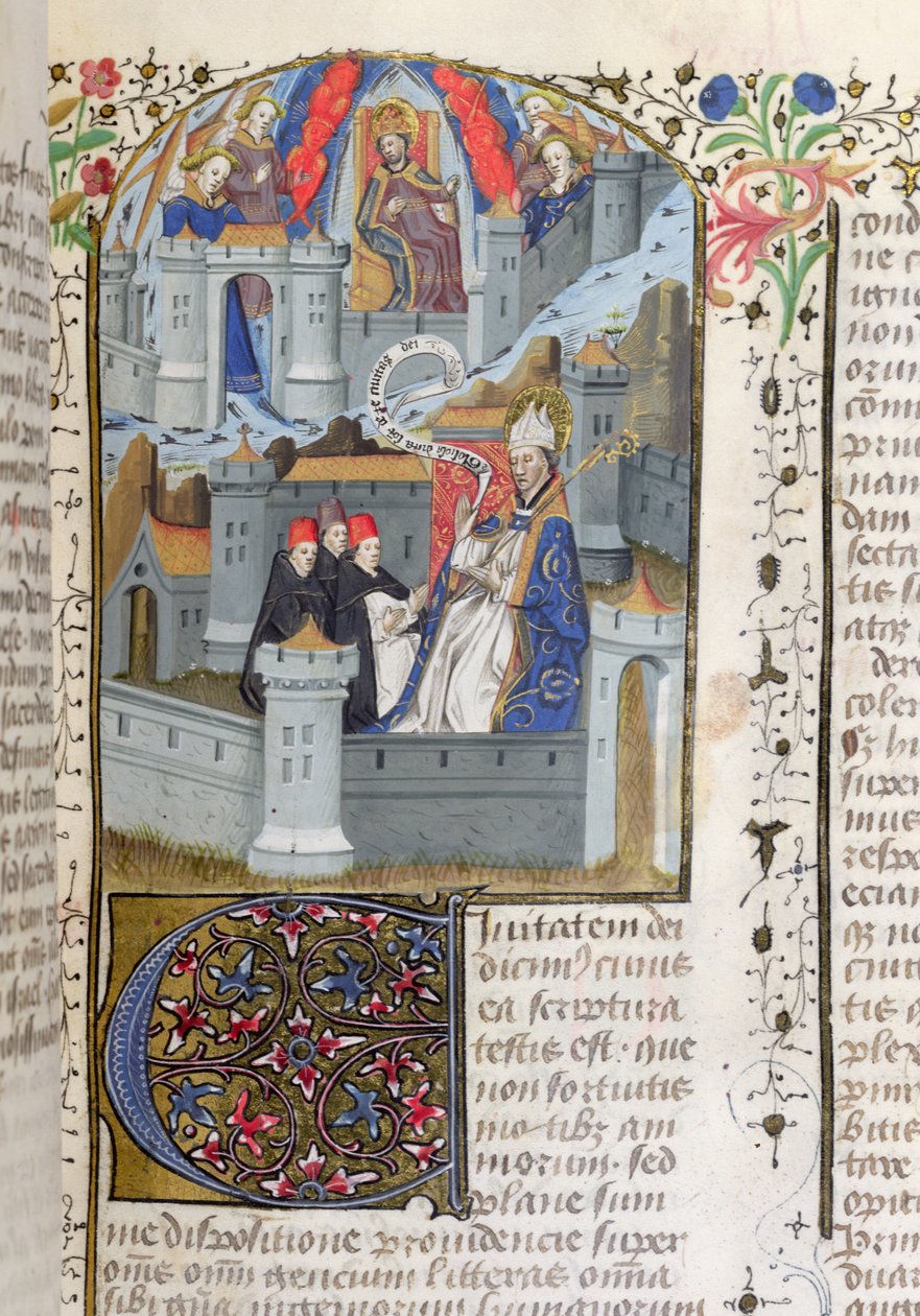 Jerusalem and Babylon, from La Cite de Dieu by St. Augustine by French School