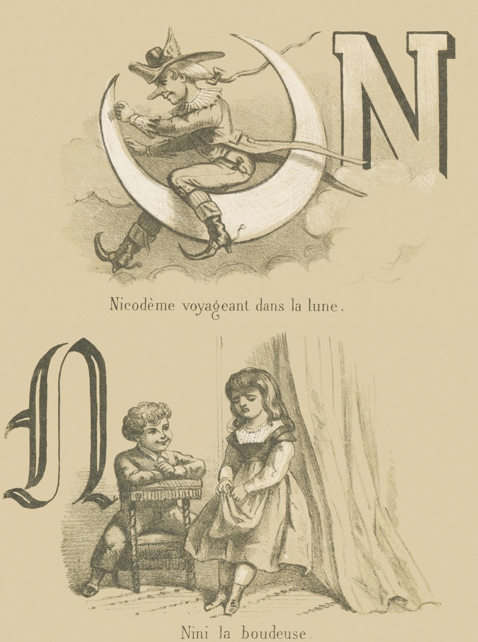 Nicodeme traveling to the moon / Nini the Dumping by French School