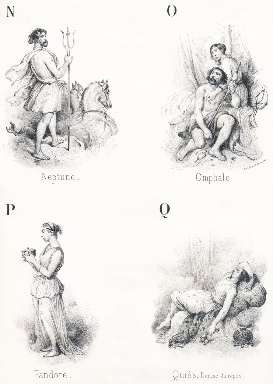 Neptune, Omphal, Pandora, Quies by French School