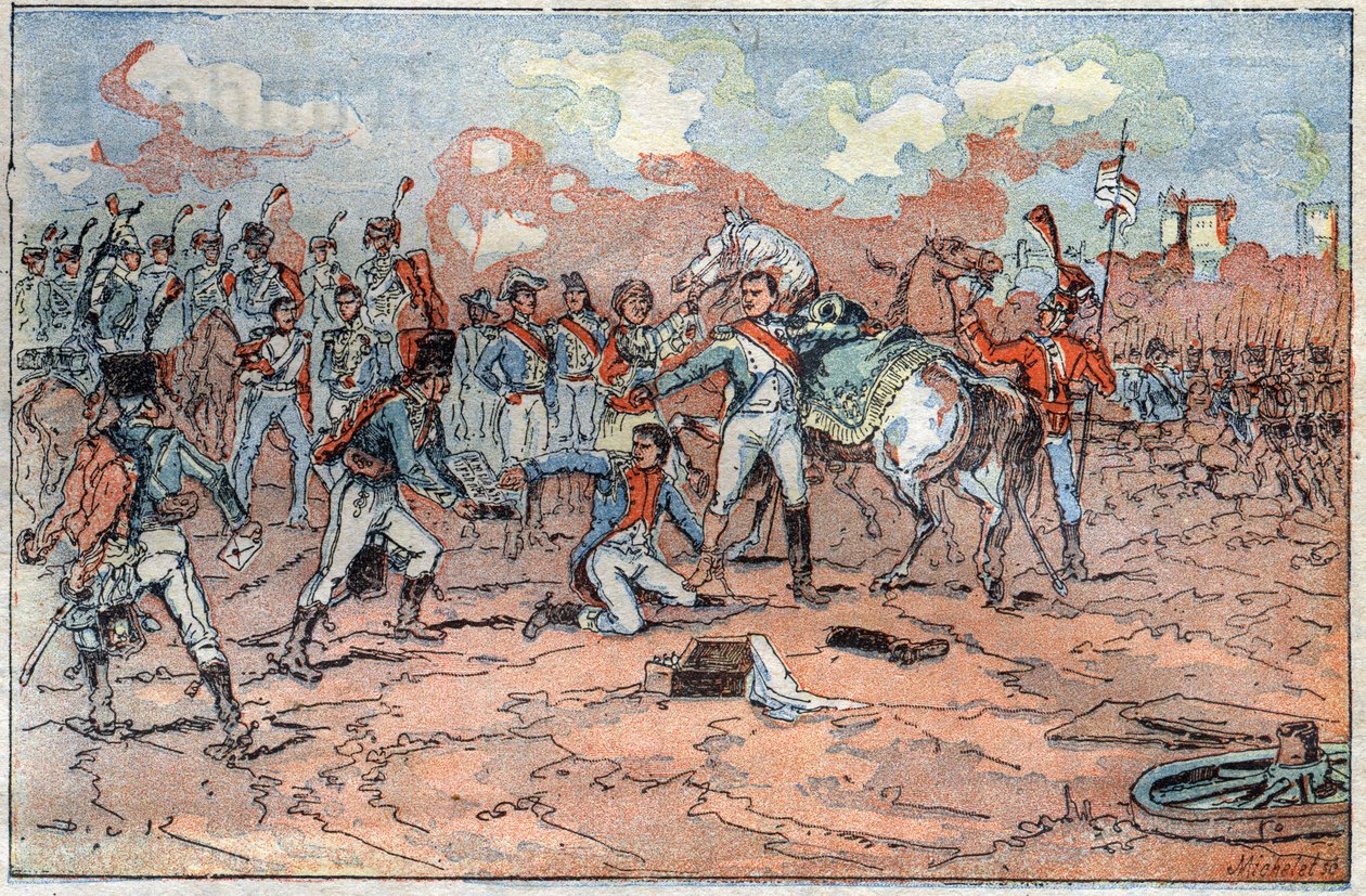 Napoleon I, Wounded in Front of Regensburg by French School