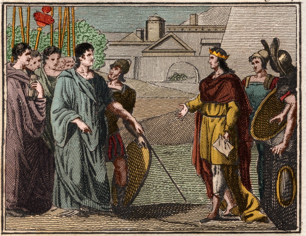 Numa Pompilius Returns the Sacred Shield to the Priests of Mars by French School