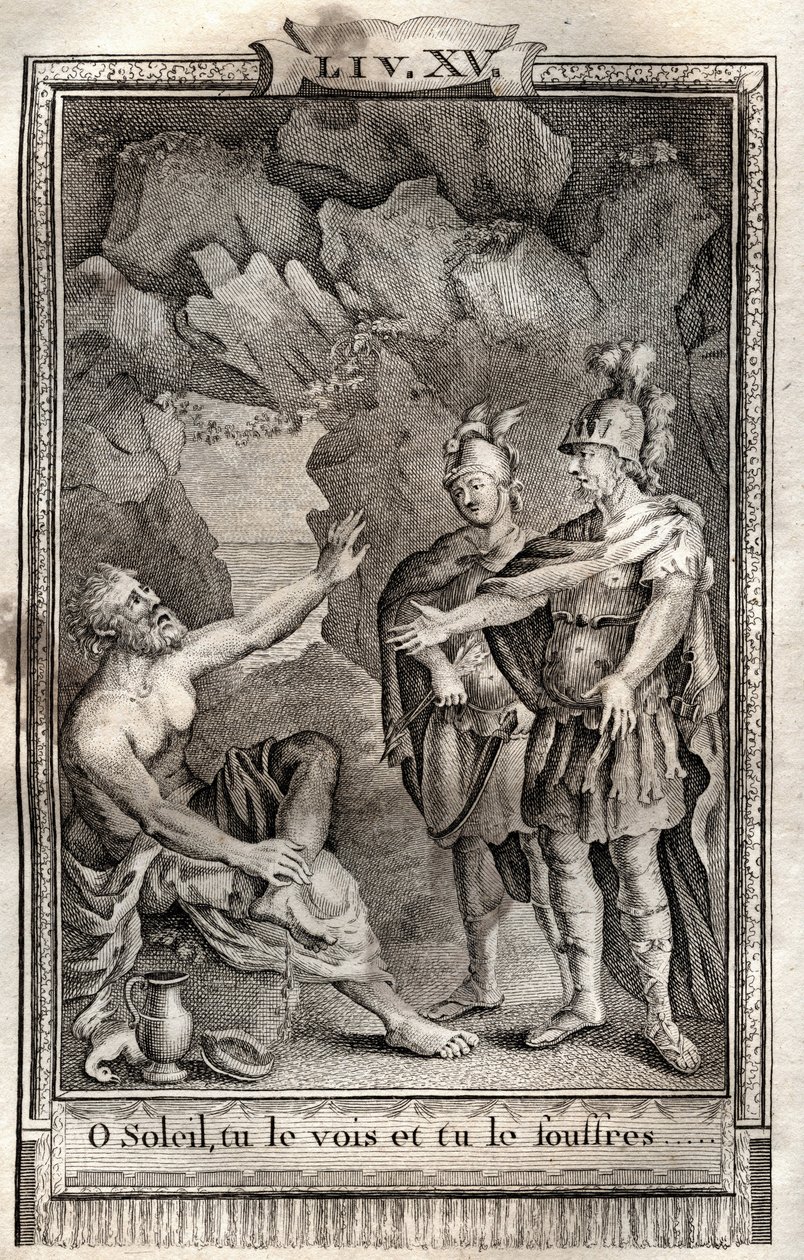 O Sun you see it, and you suffer it! Ulysses answered me without moving: Jupiter wants it... - engraving of 1798 by Monnet in 