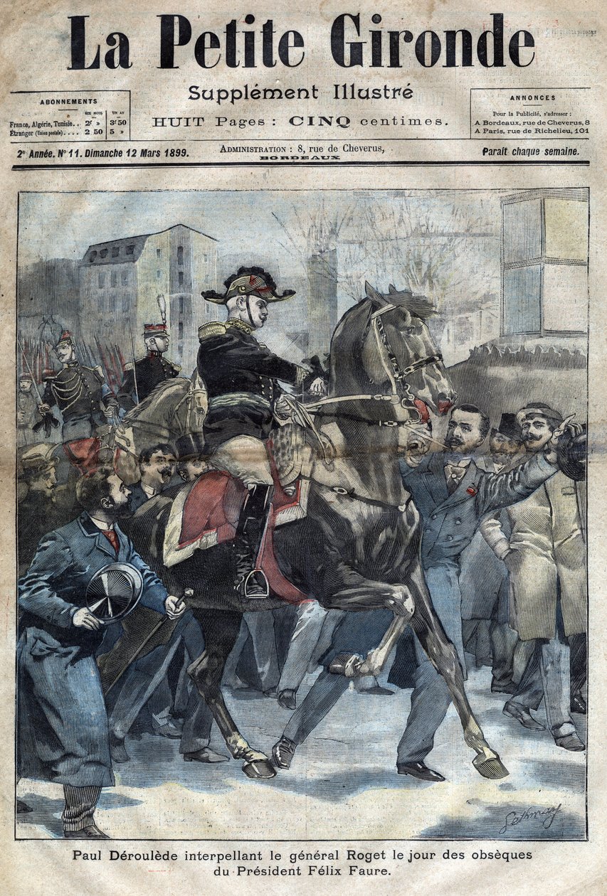 On the Day of the Obsequies of Felix Faure, Paul Deroulede Tried to Train General Roget Against the Government on February 23 by French School