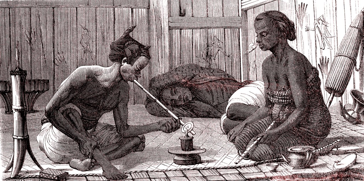 Opium Smokers in Malaysia by French School