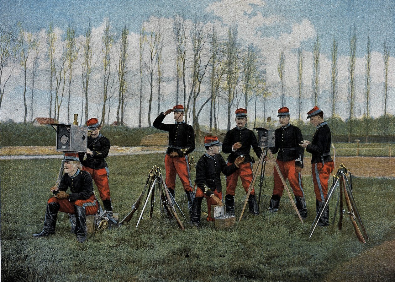 Optical Telegraph Seance - in Military Album - Domestic Service: Cavalry by French School