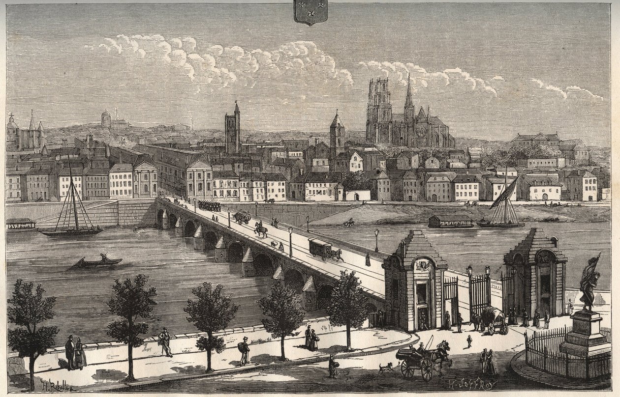 Orleans - Centre-Val de Loire - engraving in La France illustree: geography, history, statistical administration by V.A. Malt-Brown. 1884 by French School