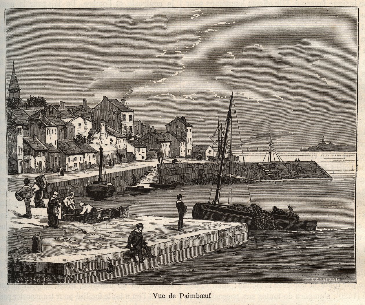 Paimboeuf - Loire-Atlantique, in the region Pays de la Loire - engraving in 