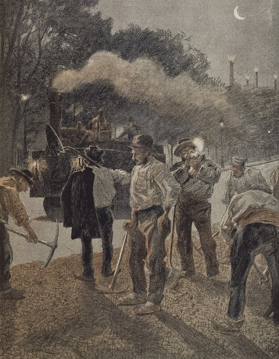 Paris, night work by French School