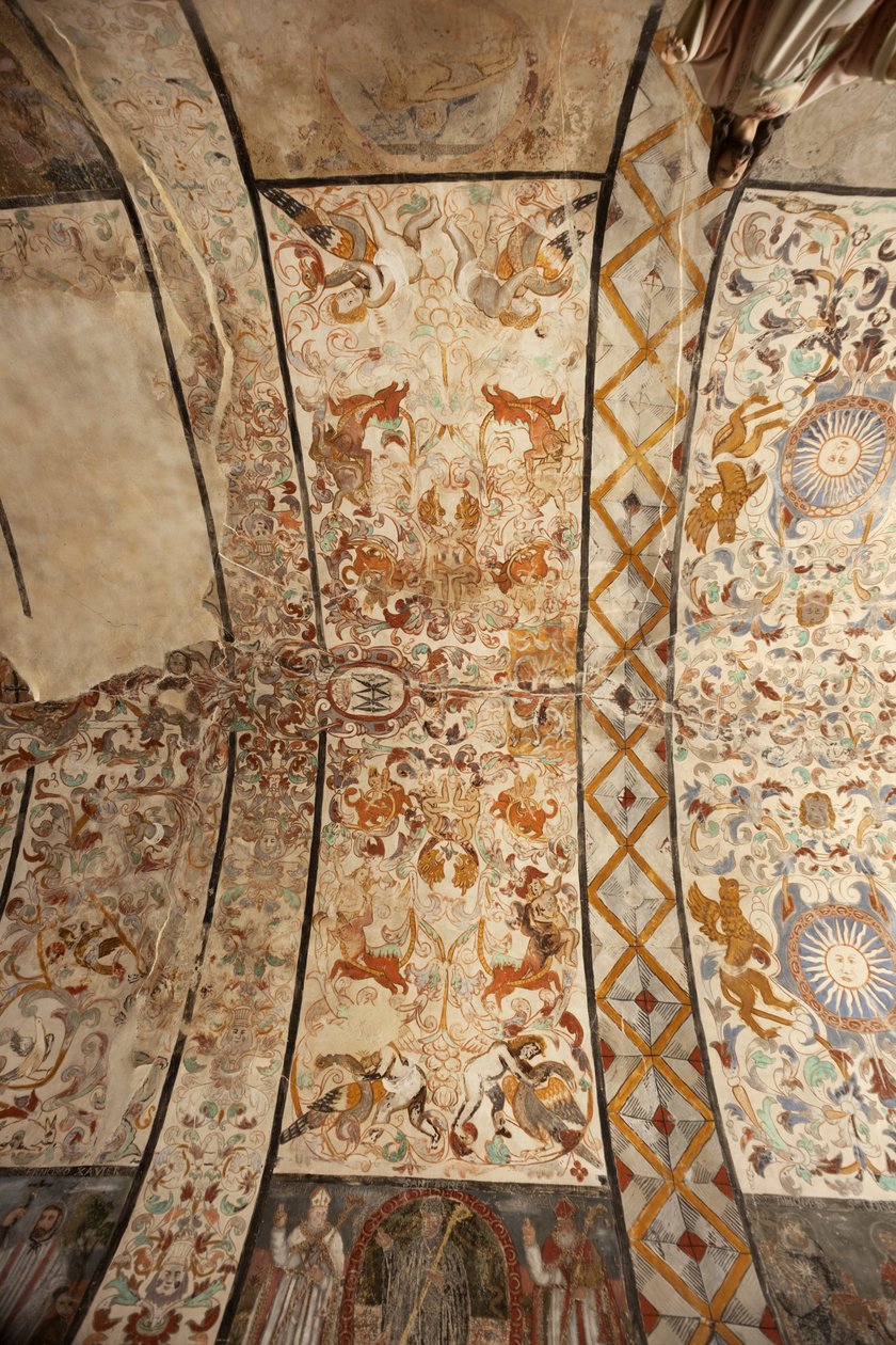 Parish Church of Our Lady of Solers. Interior. The Nave, The Ceilings. Mural Paintings. 16th Century (?) by French School
