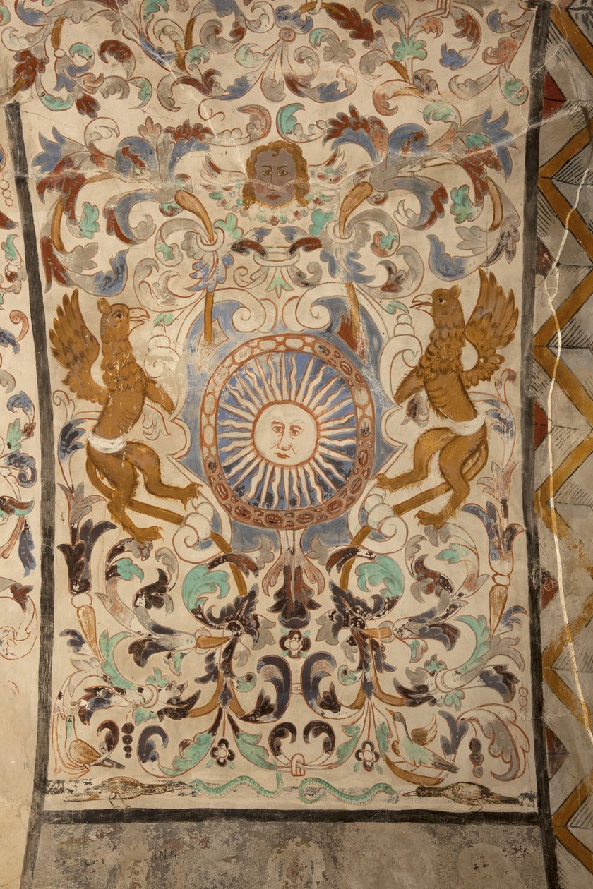 Parish Church of Mare de Déu de Solers. Interior. The Naves. Mural Paintings (detail). 16th Century (?) by French School
