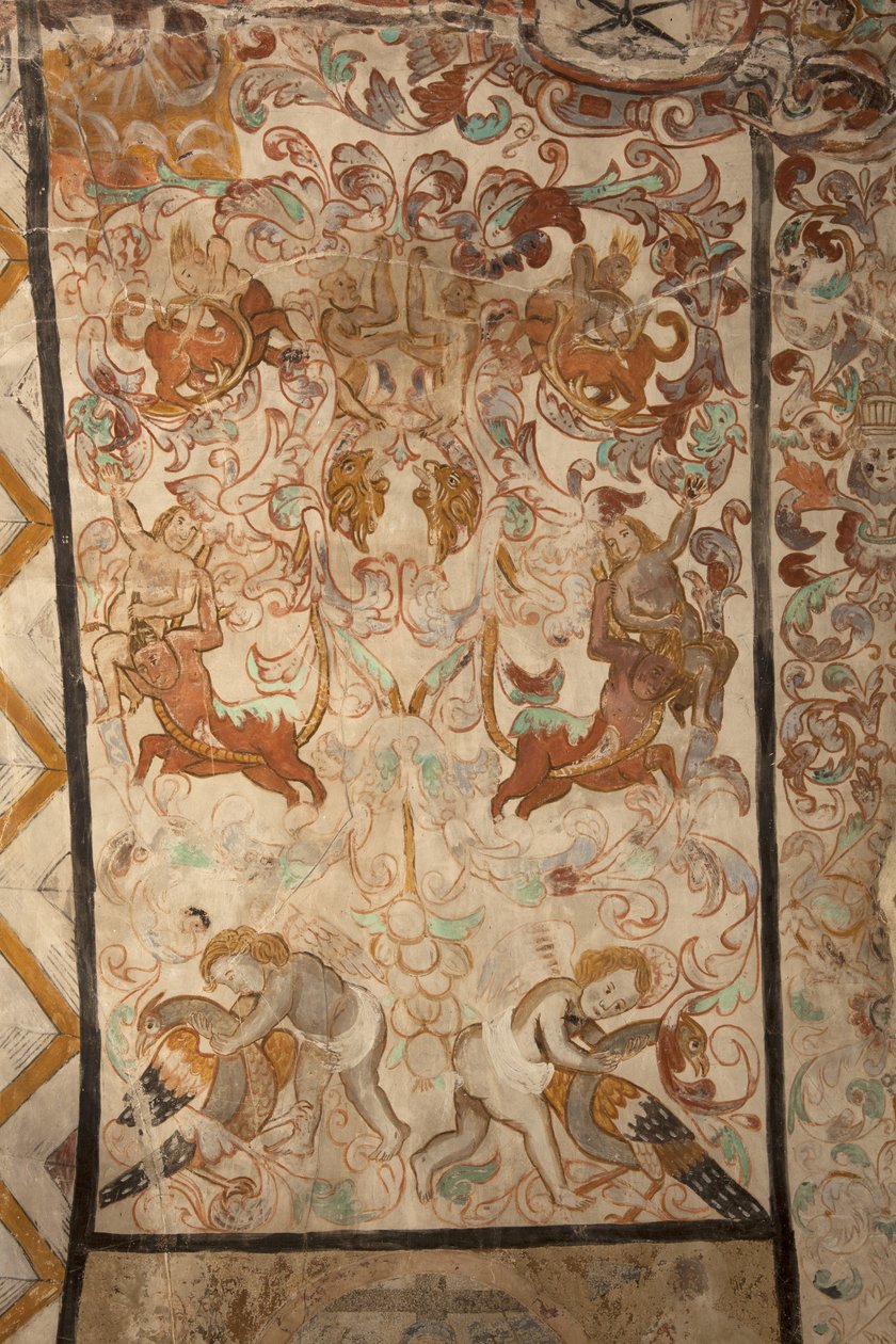 Parish Church of Mare de Déu de Solers. Interior. The Naves. Mural Paintings (detail). 16th Century (?) by French School