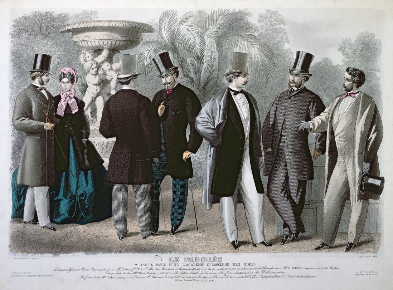 Parisian Fashion plate for Le Progres, June 1864 by French School