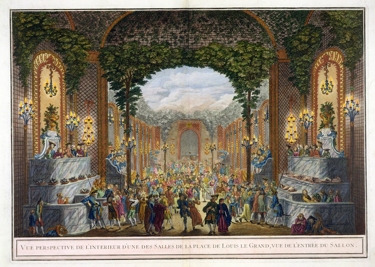 Perspective View of the Interior of One of the Rooms of the Place de Louis le Grand, View of the Entrance to the Salon by French School