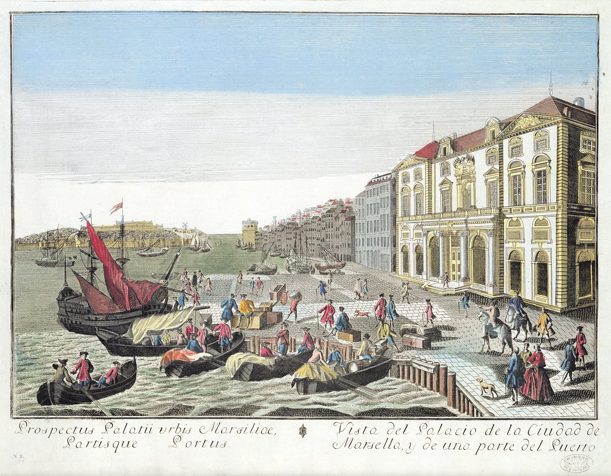 Perspective View of the Town Hall and Part of the Harbour at Marseille, c.1770 by French School