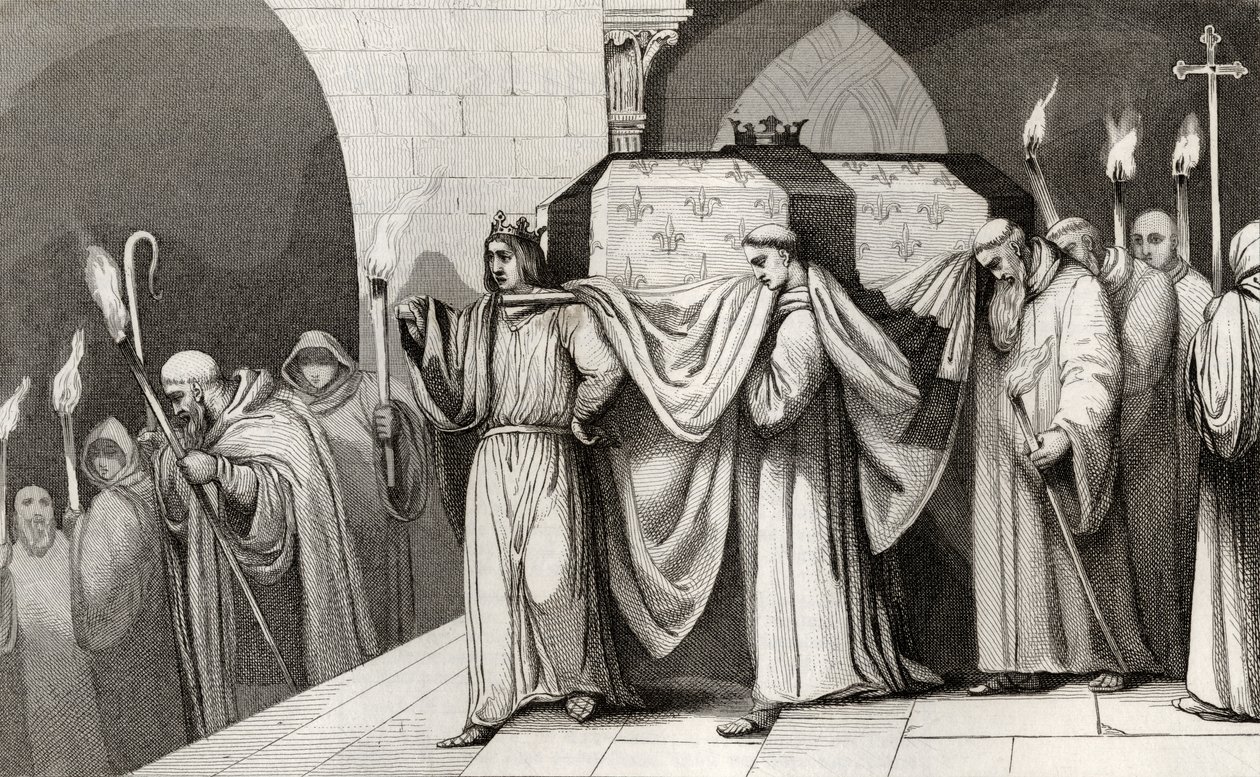 Philippe III the Bold Helps Carry His Father